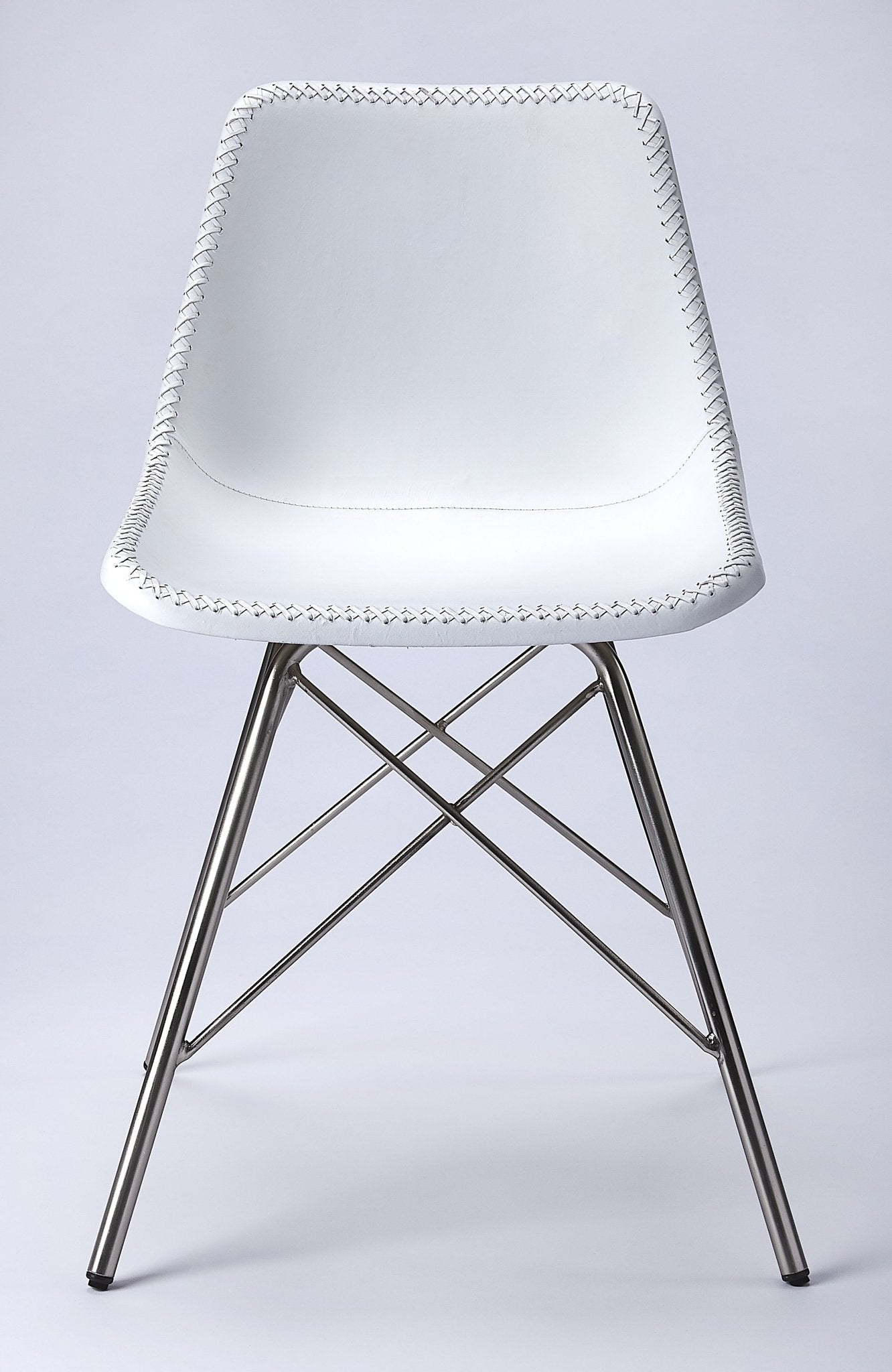 Inland Side Chair - White Leather - - Furniture - Tipplergoods
