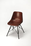 Inland Side Chair - Brown Leather - - Furniture - Tipplergoods