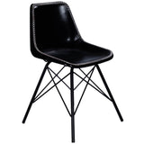 Inland Side Chair - Black Leather - - Furniture - Tipplergoods