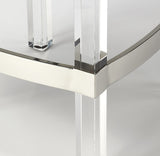 Jordan Counter Stool - Acrylic & White Leather - - Furniture - Tipplergoods