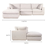 Justin Lounge Modular Sectional Taupe - Furniture - Tipplergoods