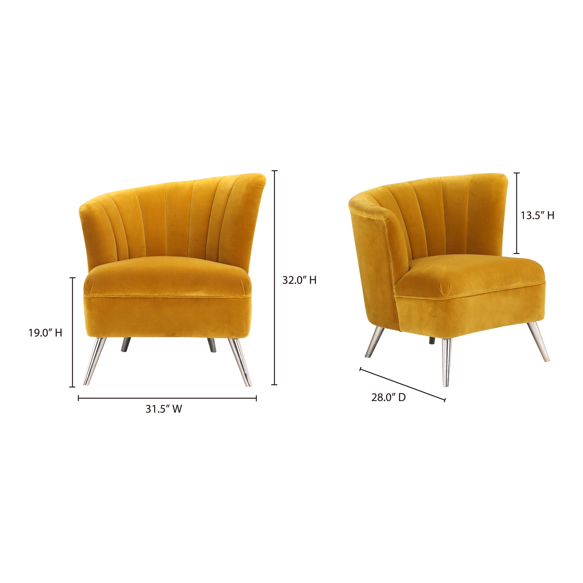 Layan Accent Chair Yellow - Left - - Furniture - Tipplergoods