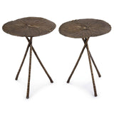 Lotus Table Large - Set of 2 Antique Brass - - Furniture - Tipplergoods