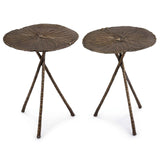 Lotus Table Large - Set of 2 Dark Nickel - - Furniture - Tipplergoods