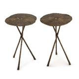 Lotus Table Small - Set of 2 Antique Brass - - Furniture - Tipplergoods