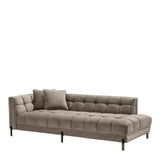 Lounge Sofa Sienna Left - Savona greige velvet | black finish legs - - Furniture - Tipplergoods