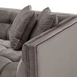 Lounge Sofa Sienna Right - Savona grey velvet | brushed brass finish legs - - Furniture - Tipplergoods
