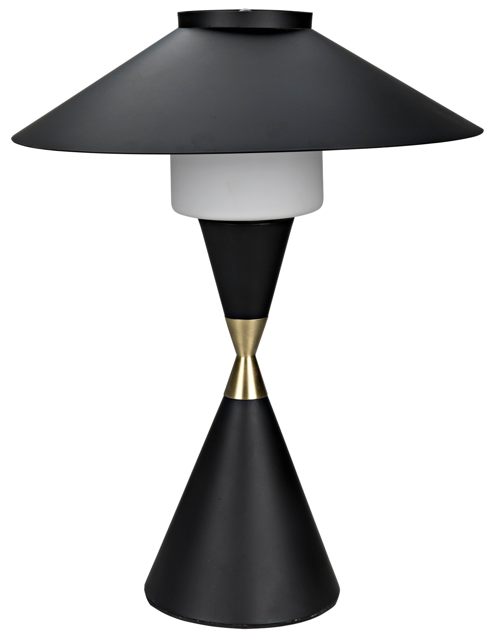 Lucia Table Lamp, Black Metal with Brass Detail - Decor - Tipplergoods
