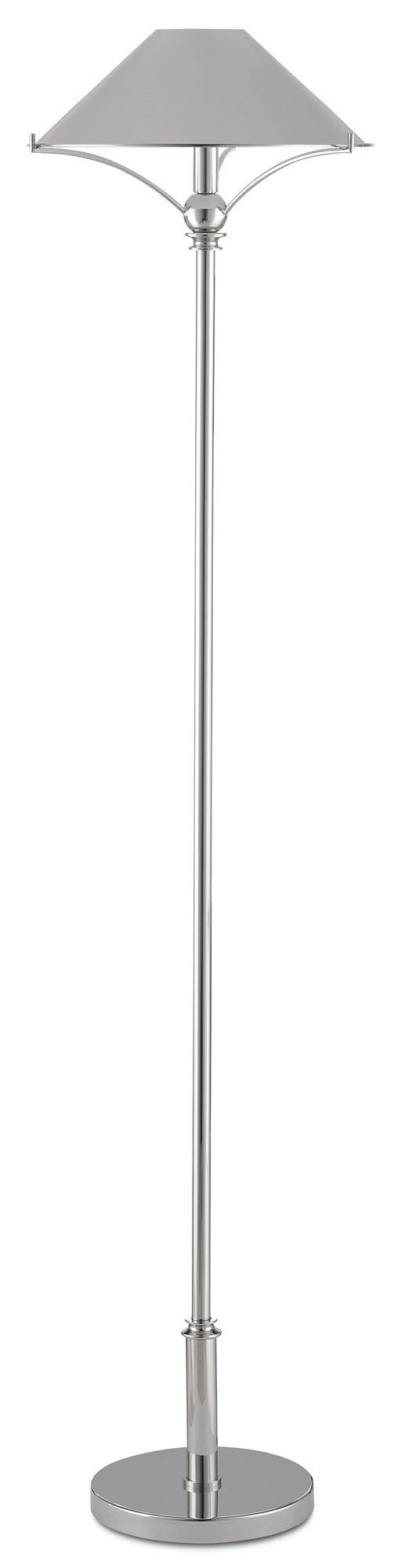 Maarla Brass Floor Lamp - Nickel - - Decor - Tipplergoods