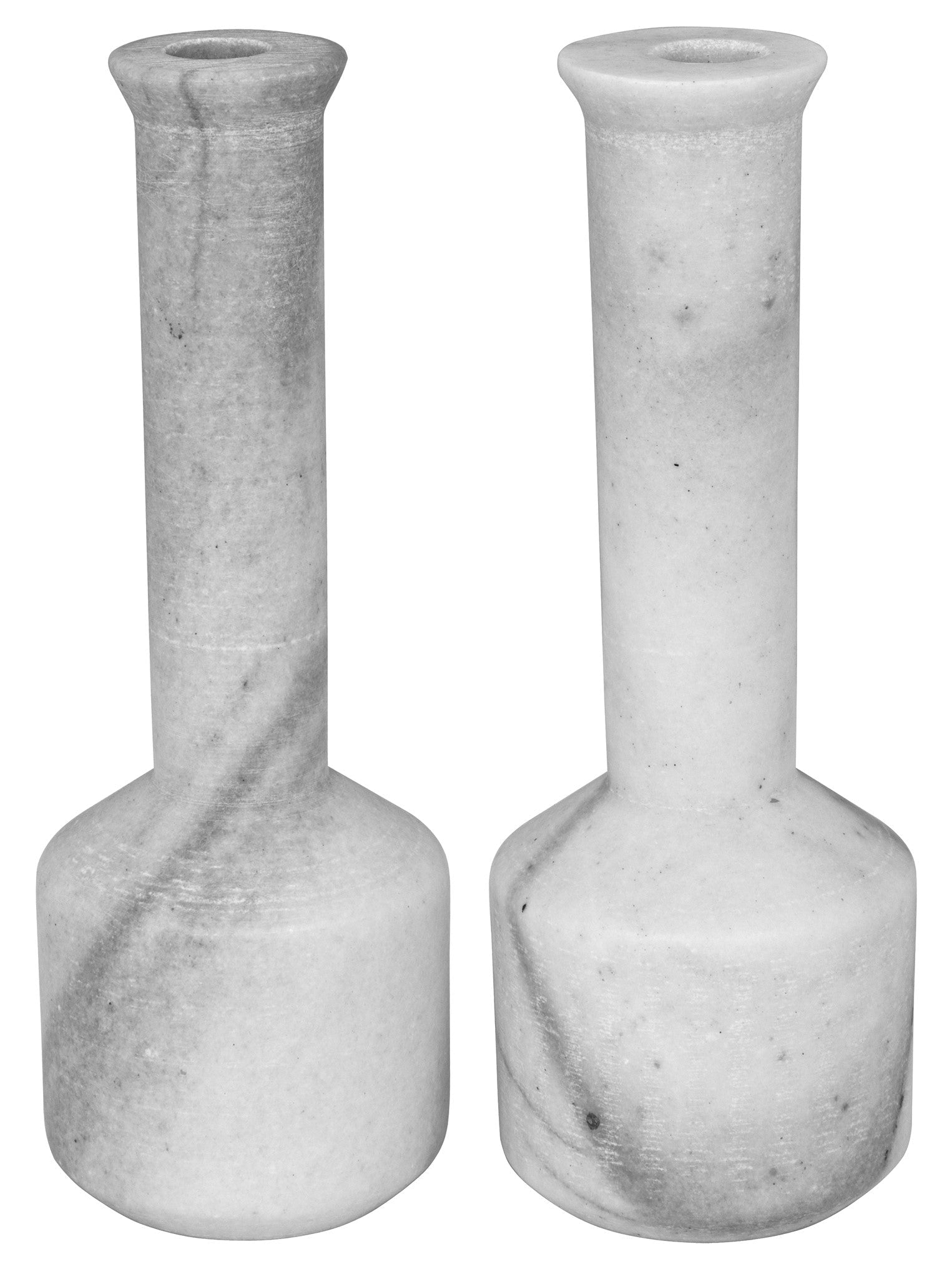 Markos Decorative Candle Holder, Set of 2 - White Marble - - Decor - Tipplergoods