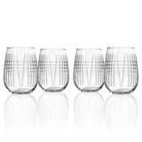 Matchstick 17oz Stemless Wine Glass Set of 4 - Barware - Tipplergoods