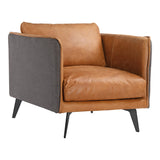 Messina Leather Arm Chair Cognac - Furniture - Tipplergoods