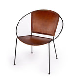 Milo Accent Chair - Brown Leather - - Furniture - Tipplergoods