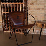 Milo Iron & Leather Accent Chair - Furniture - Tipplergoods