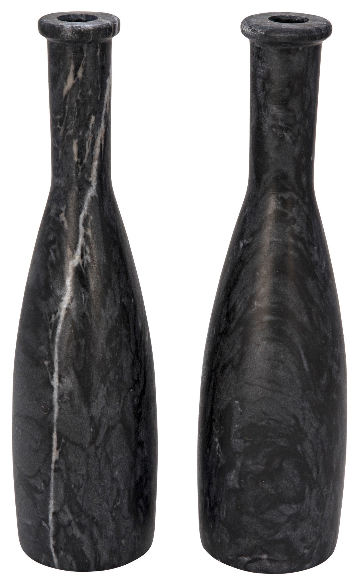 Moris Decorative Candle Holder, Set of 2 - Black Marble - - Decor - Tipplergoods