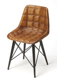 Patty Brown Leather Side Chair - Furniture - Tipplergoods