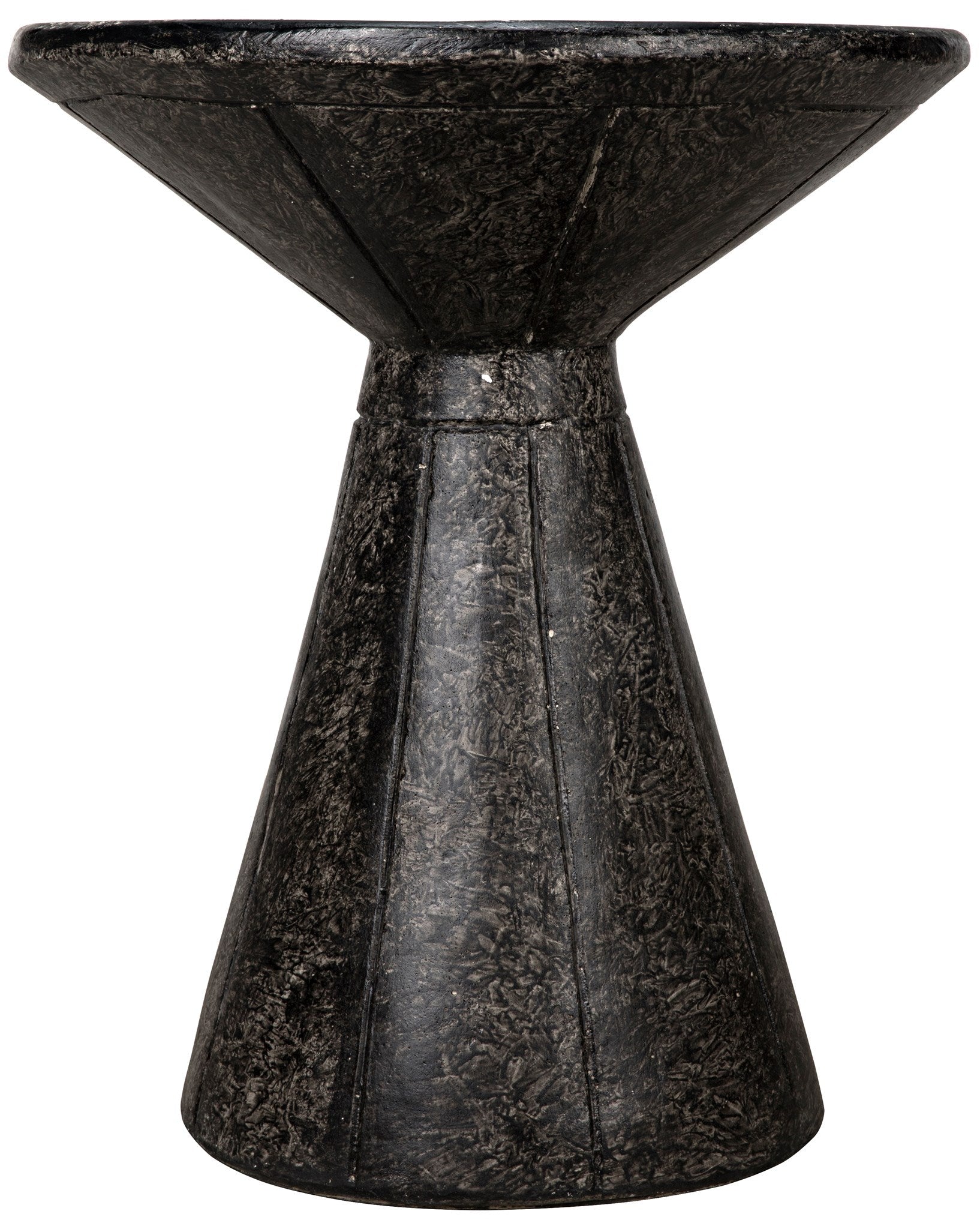 Pedestal Side Table, Black Fiber Cement - Furniture - Tipplergoods