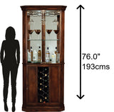 Piedmont Corner Wine & Bar Cabinet - Rustic Cherry - - Furniture - Tipplergoods