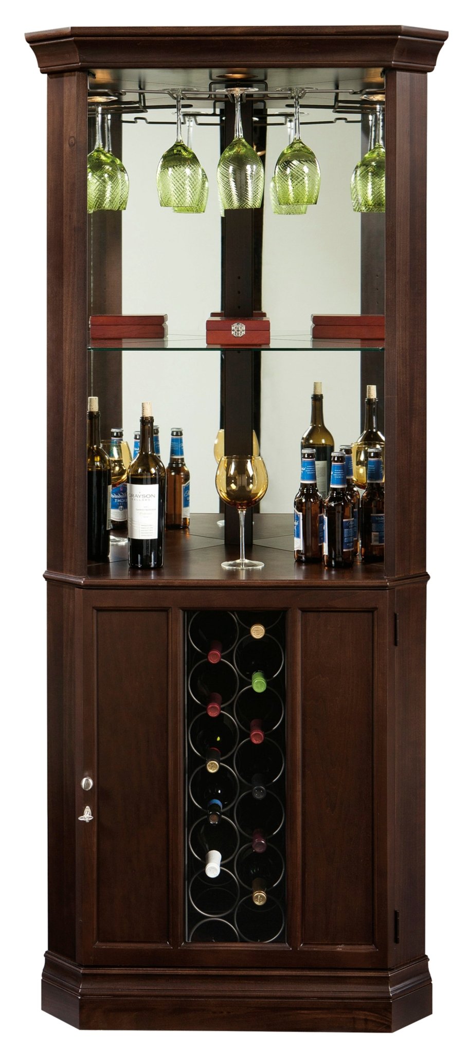Piedmont Corner Wine & Bar Cabinet - Espresso - - Furniture - Tipplergoods