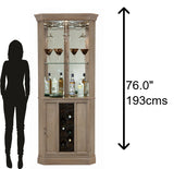Piedmont Corner Wine & Bar Cabinet - Aged Grey - - Furniture - Tipplergoods