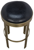 Prince Counter Stool with Leather, Brass Finish - Furniture - Tipplergoods