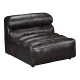 Ramsay Leather Armless Chair Antique Black - Furniture - Tipplergoods