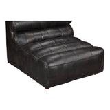 Ramsay Leather Armless Chair Antique Black - Furniture - Tipplergoods