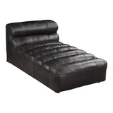 Ramsay Leather Chaise - Black - - Furniture - Tipplergoods