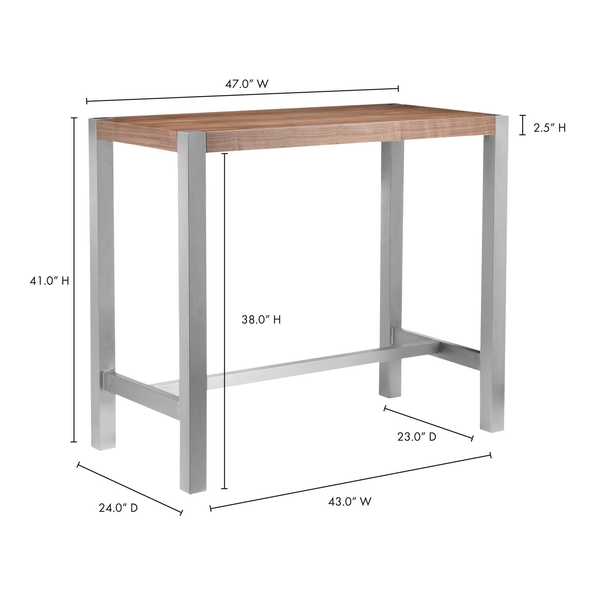 Riva Bar Table - Brown - - Furniture - Tipplergoods