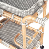 Selena Bar Cart - Grey & White Rattan - - Furniture - Tipplergoods