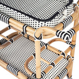 Selena Bar Cart - Black & White Rattan - - Furniture - Tipplergoods