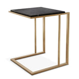 Side Table Cocktail - Brushed brass finish | black marble - - Furniture - Tipplergoods