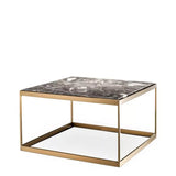Side Table La Quinta brushed brass finish grey marble - Furniture - Tipplergoods