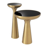 Side Table Lindos - Brushed brass finish | black glass - - Furniture - Tipplergoods