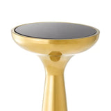Side Table Lindos - Gold finish | black glass - - Furniture - Tipplergoods