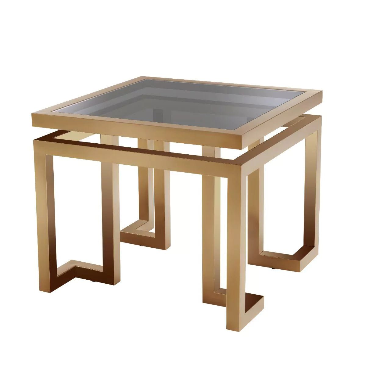 Side Table Palmer - Brushed brass finish | smoke glass - - Furniture - Tipplergoods