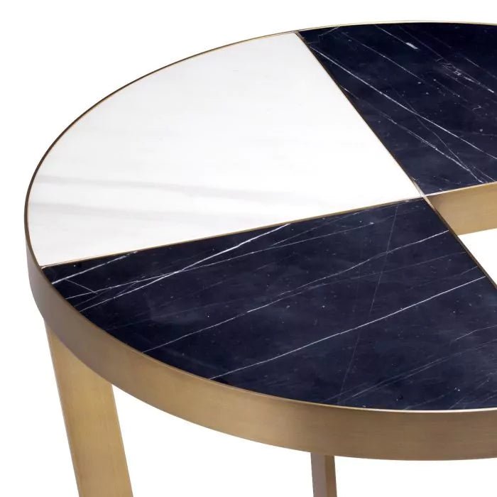 Side Table Turino - Brushed brass finish | black marble | white marble - - Furniture - Tipplergoods