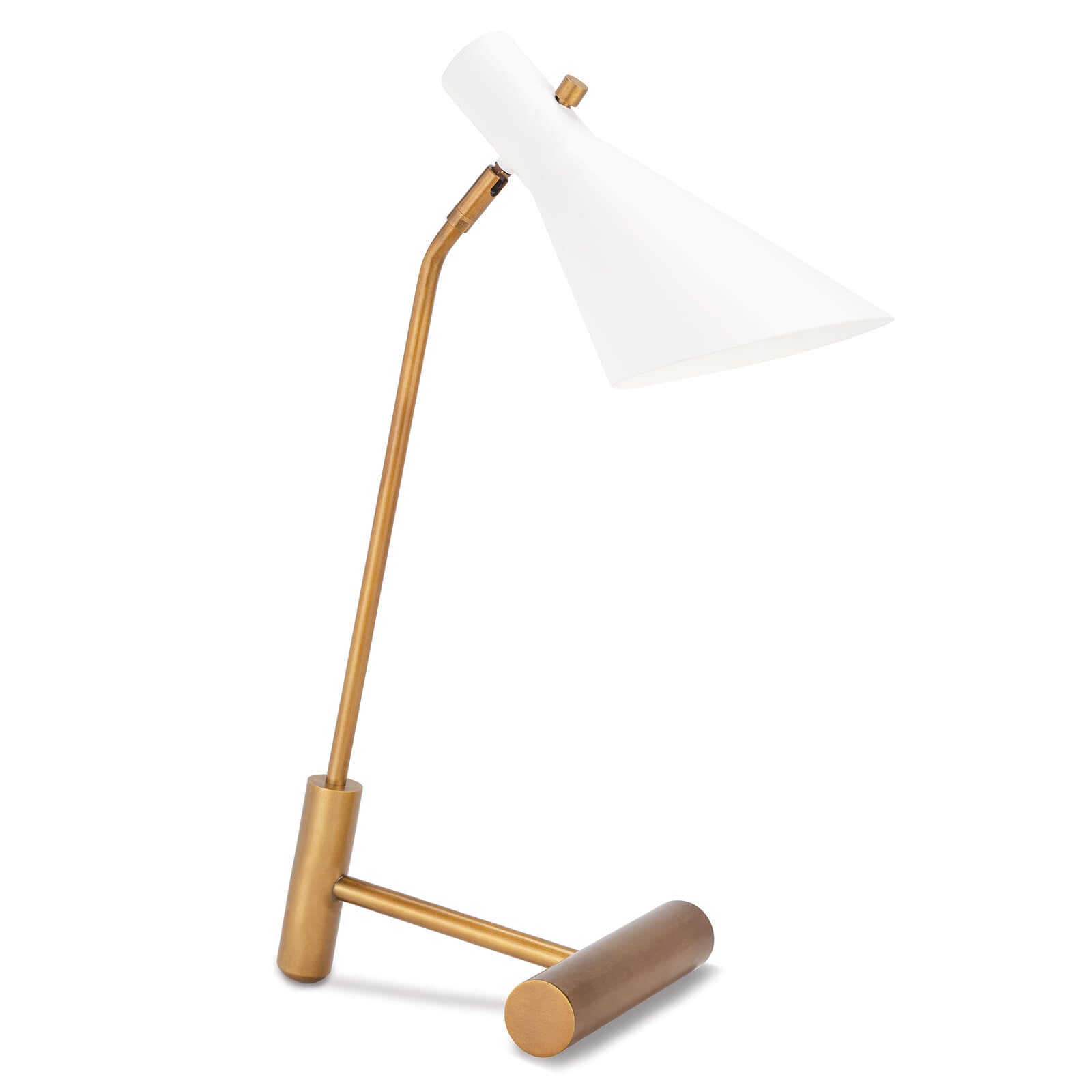 Spyder Task Lamp - White and Natural Brass - - Decor - Tipplergoods