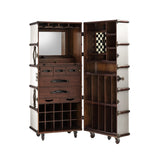 Stateroom Bar in Mahogany, Leather, Brass