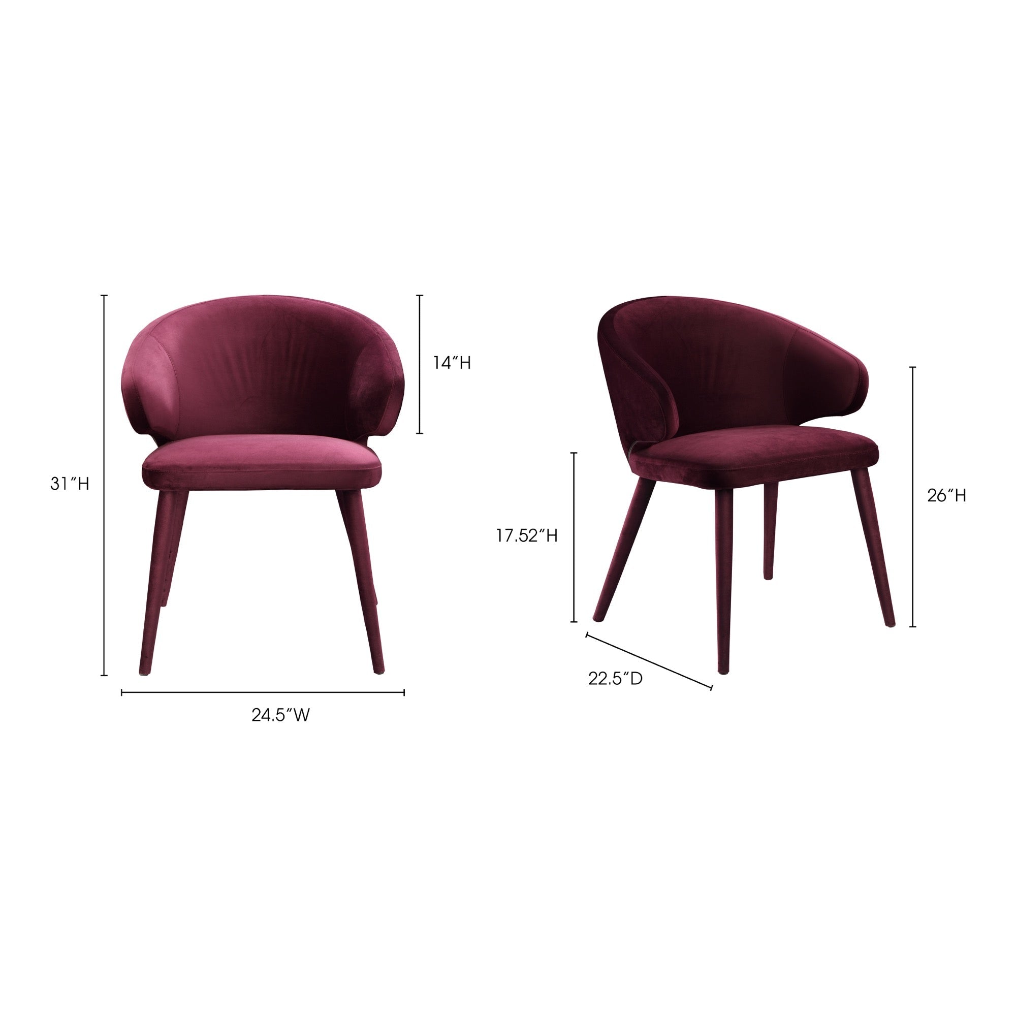 Stewart Dining Chair Purple - Furniture - Tipplergoods