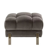 Stool Sienna - Savona grey velvet | brushed brass finish legs - - Furniture - Tipplergoods