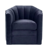 Swivel Chair Delancey savona midnight blue velvet