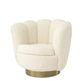 Swivel Chair Mirage - Faux shearling | brushed brass finish swivel base - - Furniture - Tipplergoods