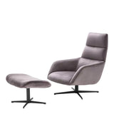 Swivel Chair & Ottoman Nautilus roche taupe velvet - Furniture - Tipplergoods