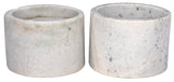 Syma Decorative Candle Holder, Set of 2 - White Marble - - Decor - Tipplergoods
