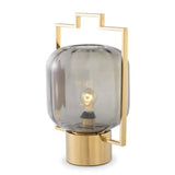Table Lamp Wang gold finish smoke glass - Decor - Tipplergoods