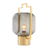 Table Lamp Wang gold finish smoke glass - Decor - Tipplergoods