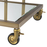 Trolley Beverly Hills - Brushed brass finish | bevelled mirror glass - - Furniture - Tipplergoods