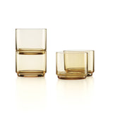 Tuscany Classics Stackable Glasses Amber Short Set of 4 - Barware - Tipplergoods