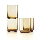 Tuscany Classics Stackable Glasses Amber Tall Set of 4